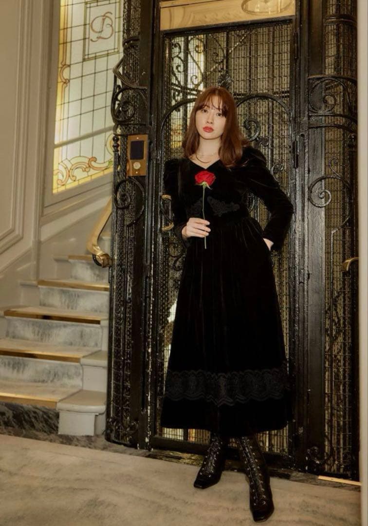 ワンピース Herlipto  velour long dress