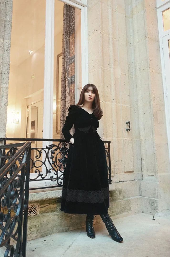 ワンピース Herlipto  velour long dress