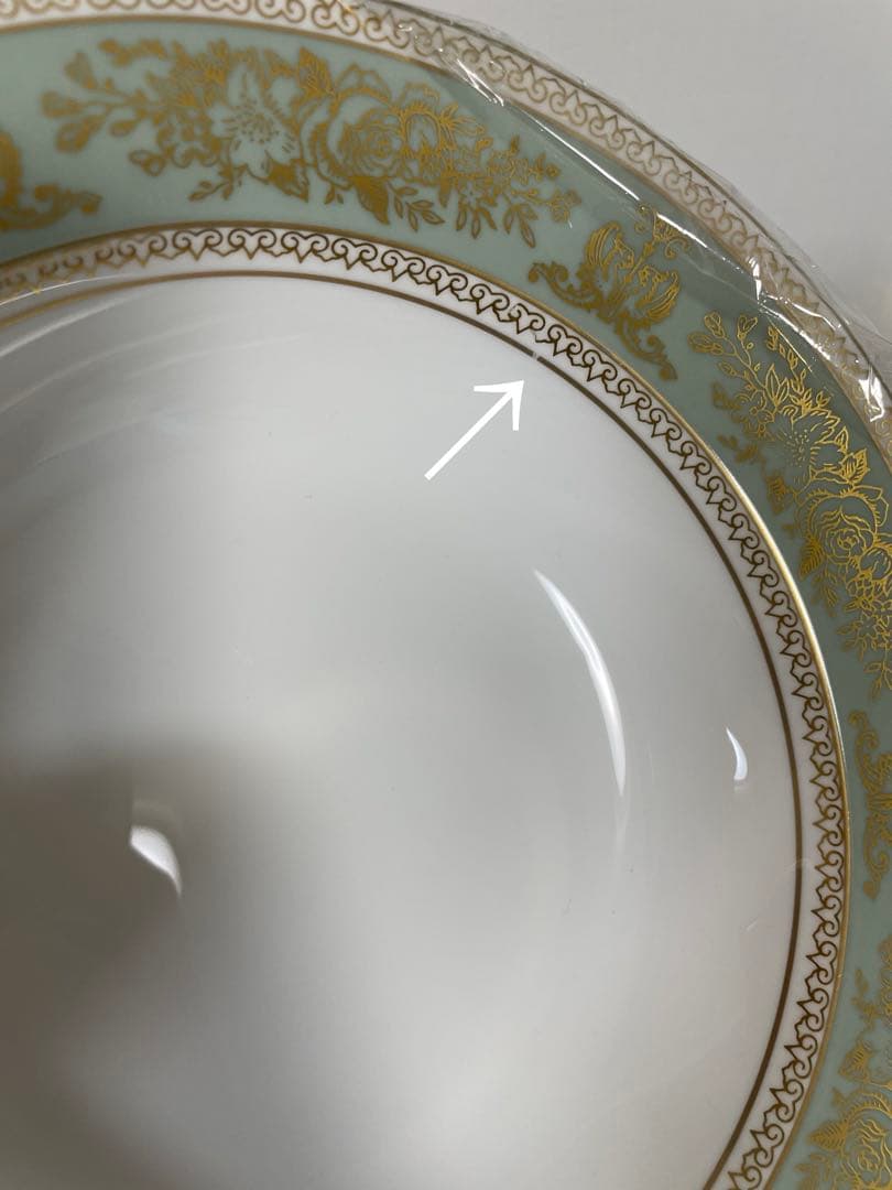 ほぼ未使用　6客さセット　ウェッジウッド　セージグリーンスープ皿20cm