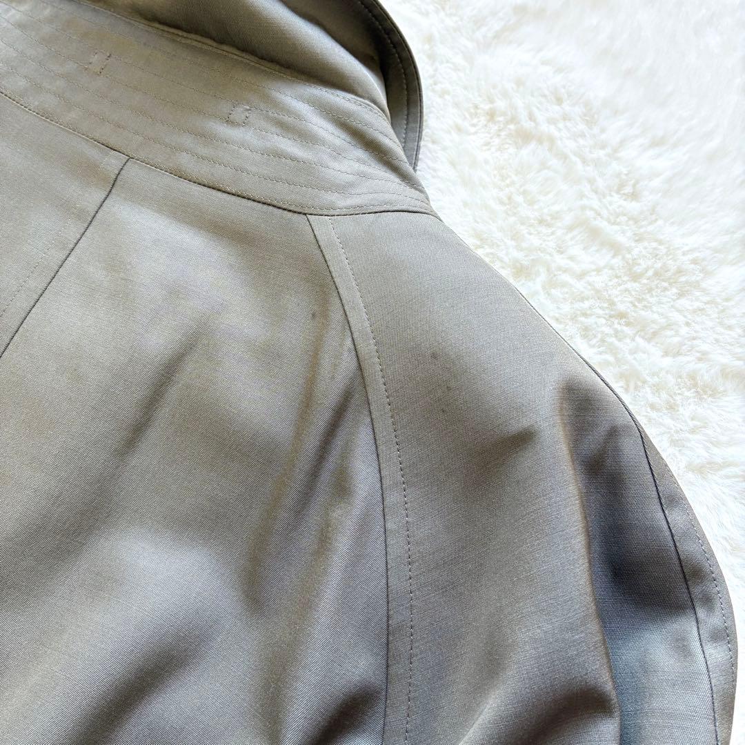90s BURBERRY シルク混バルマカーンコート カシミヤ混ライナー 玉蟲