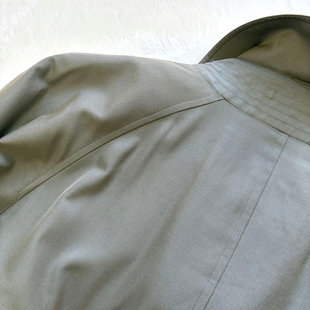 90s BURBERRY シルク混バルマカーンコート カシミヤ混ライナー 玉蟲