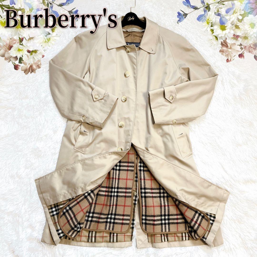極美品 2XL相当 バーバリー ビンテージ ステンカラー シングル ライナー付き