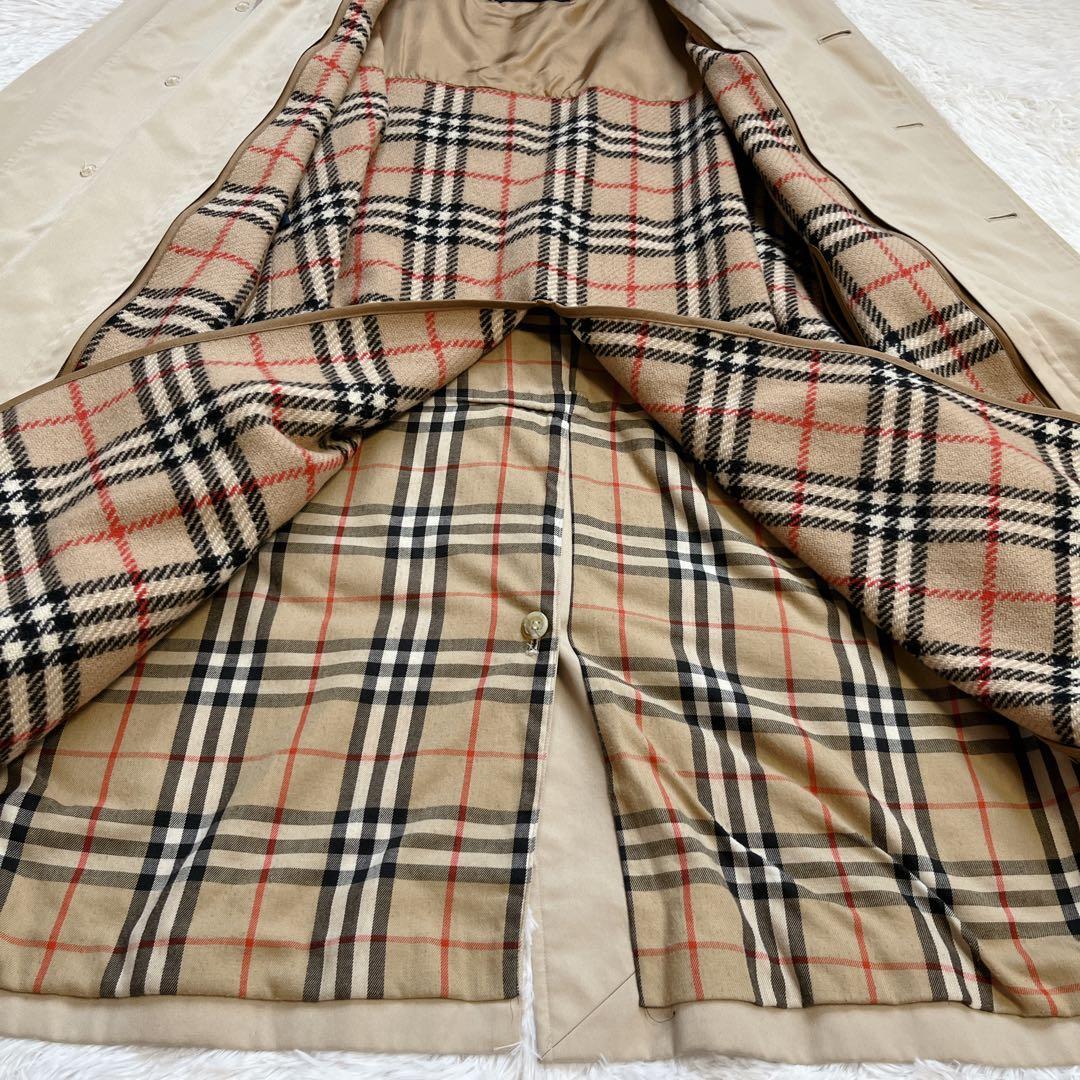 極美品 2XL相当 バーバリー ビンテージ ステンカラー シングル ライナー付き