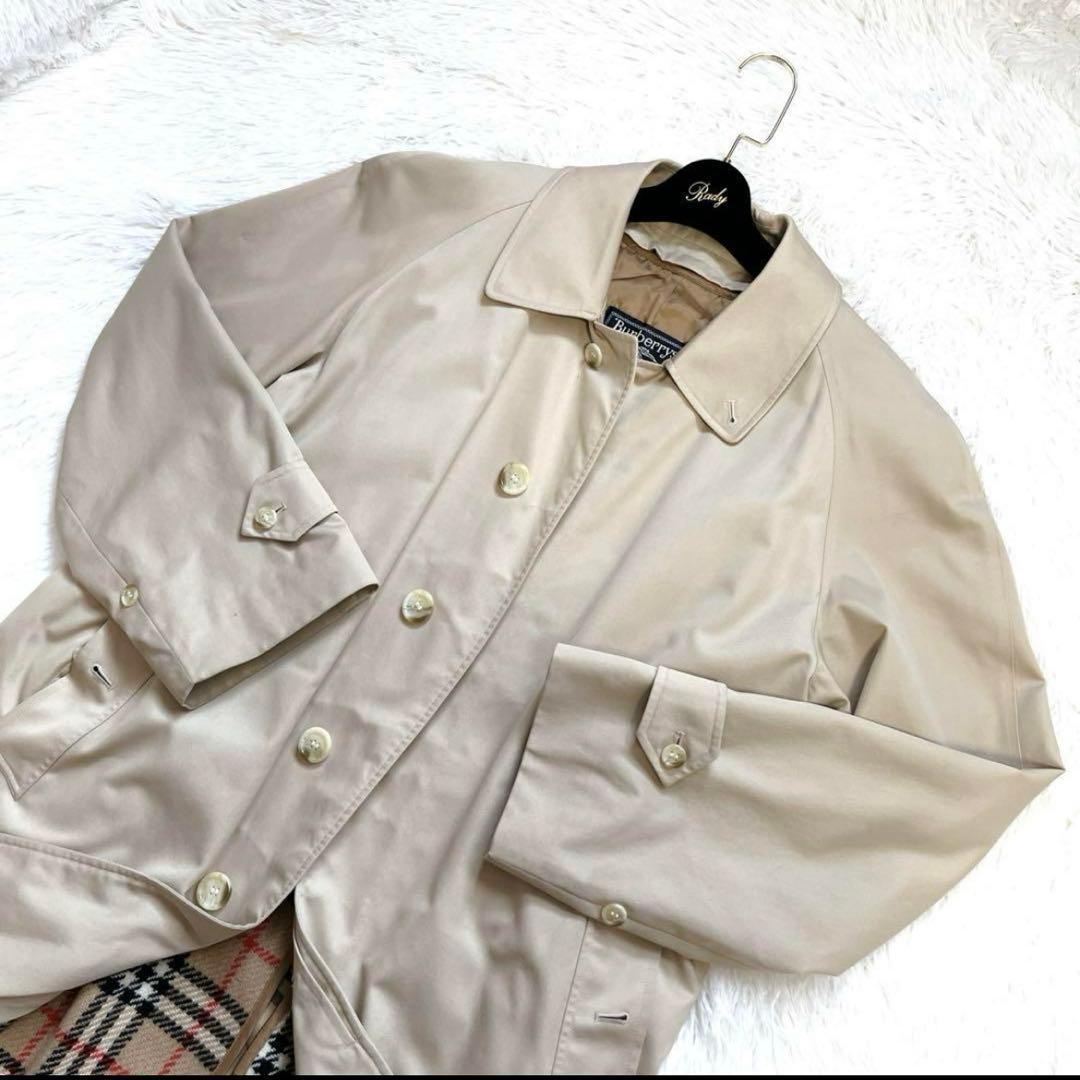極美品 2XL相当 バーバリー ビンテージ ステンカラー シングル ライナー付き