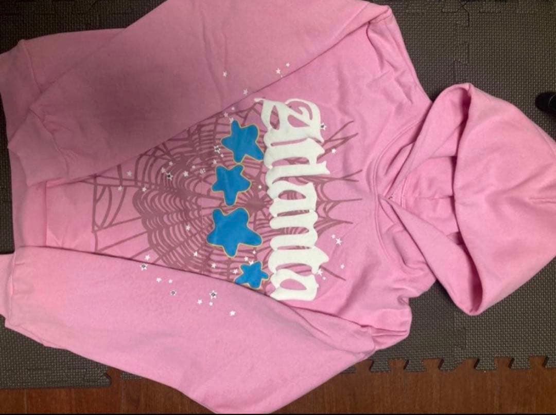 Sp5der atlata pink hoodie Sサイズ 早い者勝ち