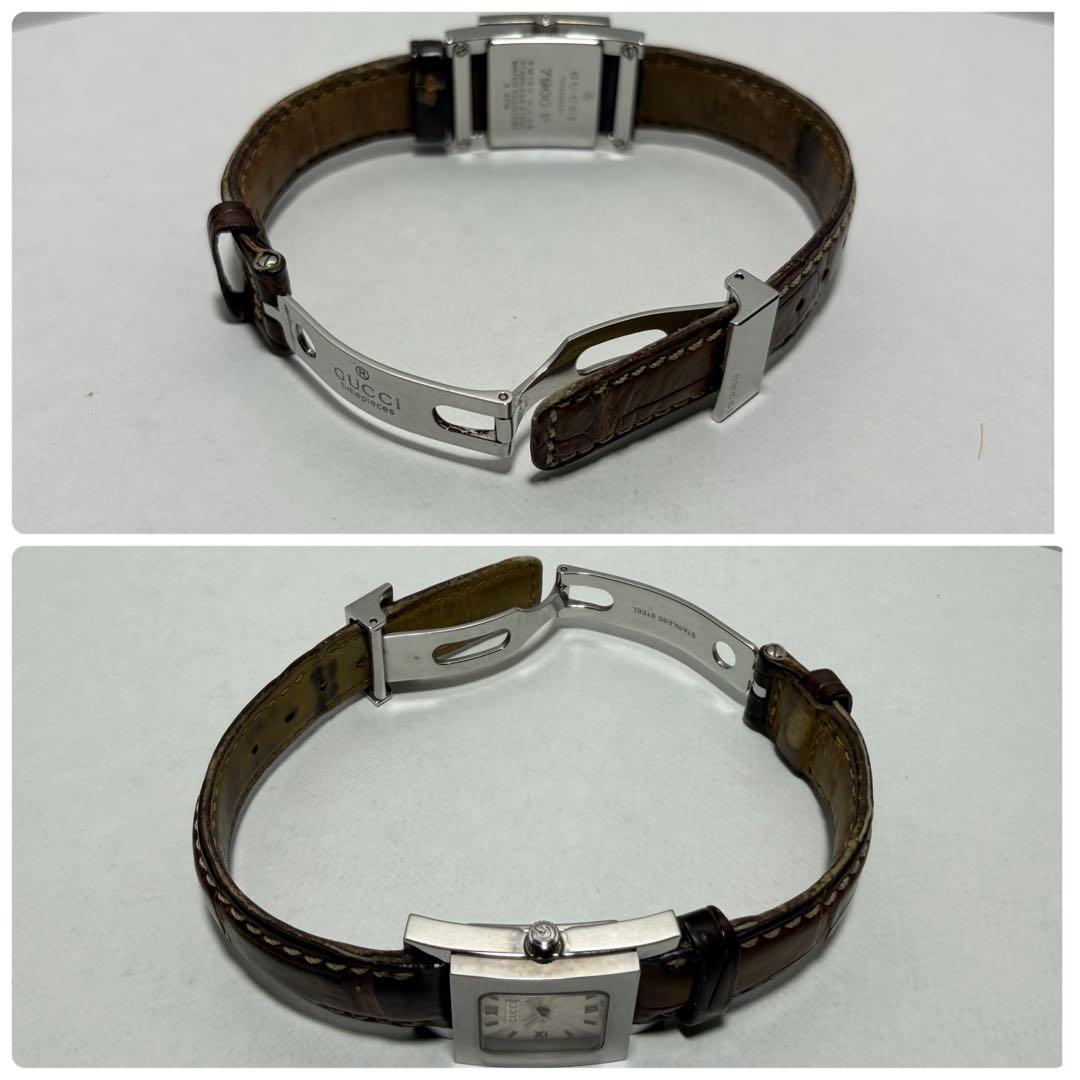 【稼働/新品電池】グッチ 腕時計 7900P ヴィンテージ スクエア SWISS