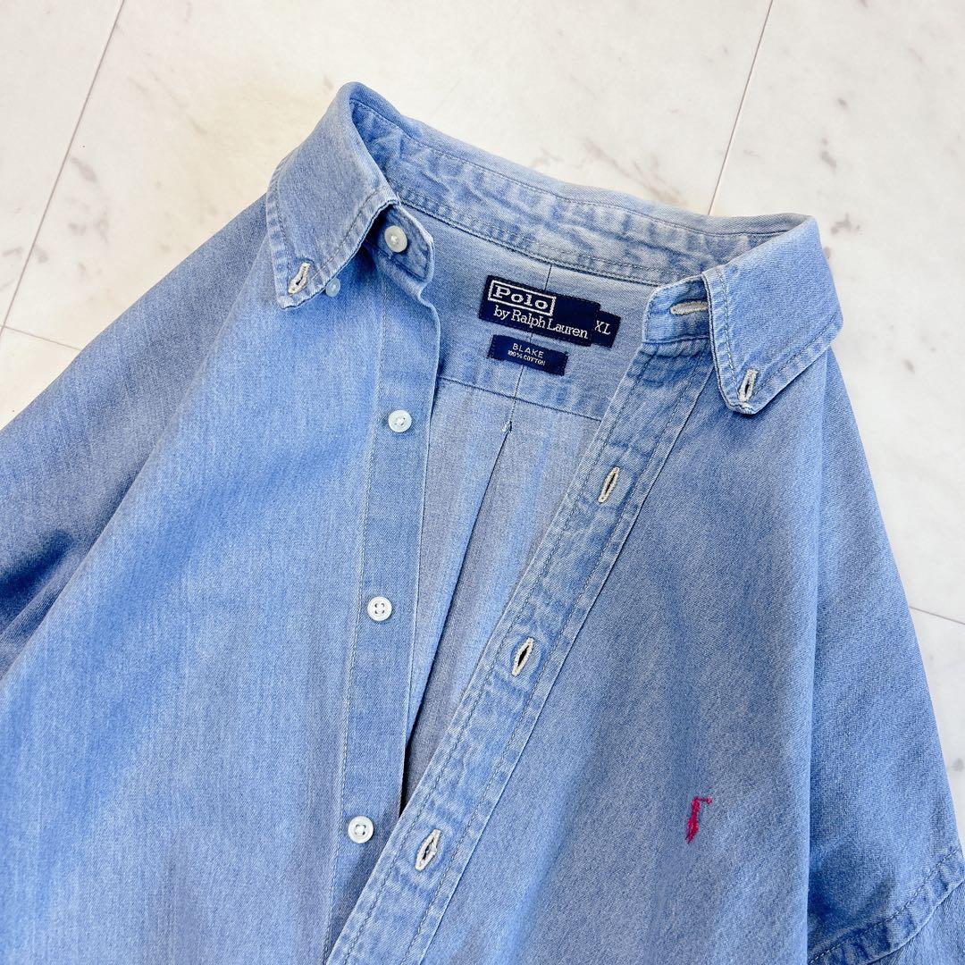 ポロラルフローレン BLAKE デニムシャツ XL ワンポイント刺繍 BD