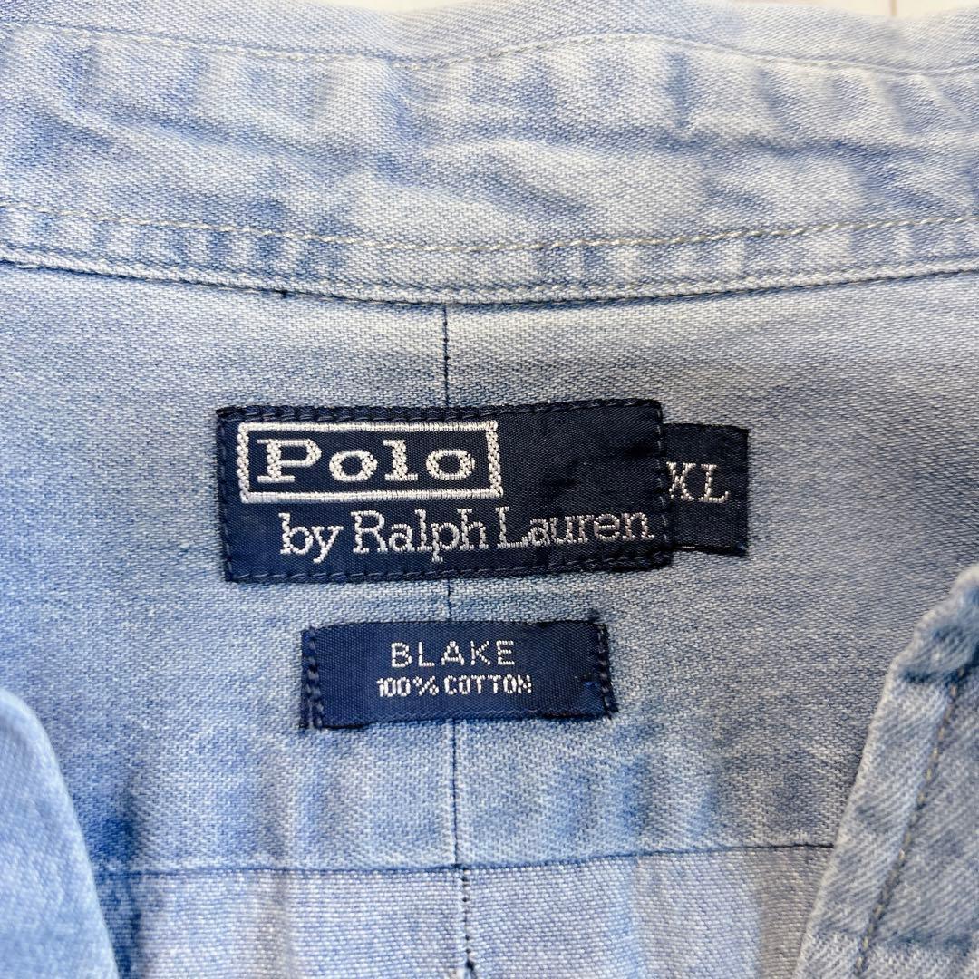 ポロラルフローレン BLAKE デニムシャツ XL ワンポイント刺繍 BD