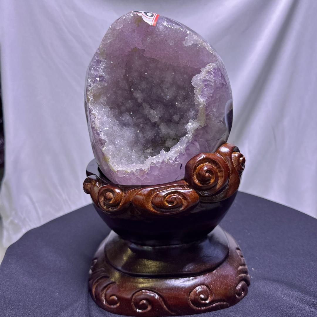 アメジスト メノウ 共生 原石 置物D.60