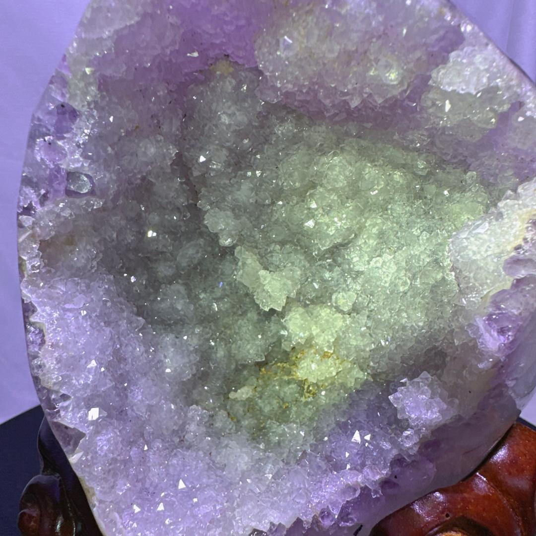 アメジスト メノウ 共生 原石 置物D.60