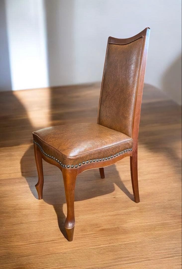 オールドマルニ　北欧レトロ★MARUNI　マルニ木工　鋲打ちハイバックチェア