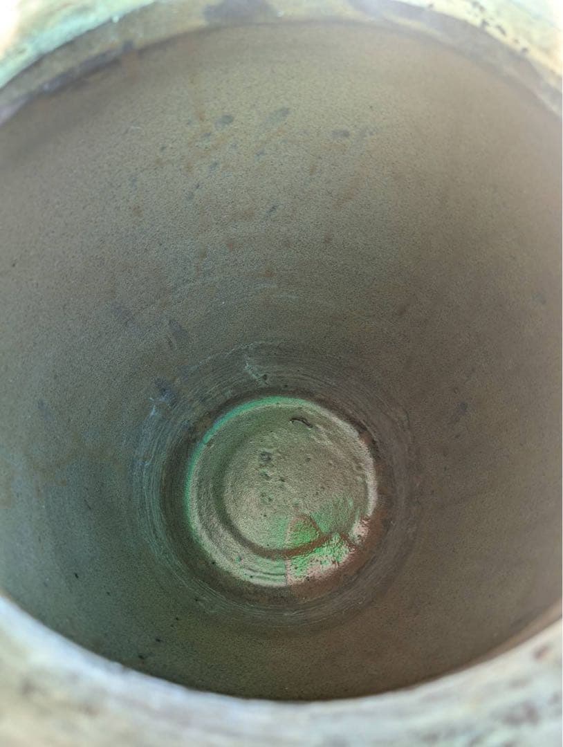 【昭和レトロ】大甕　大壺　陶器　ピータン壺　つぼ　甕　オブジェ　アンティーク