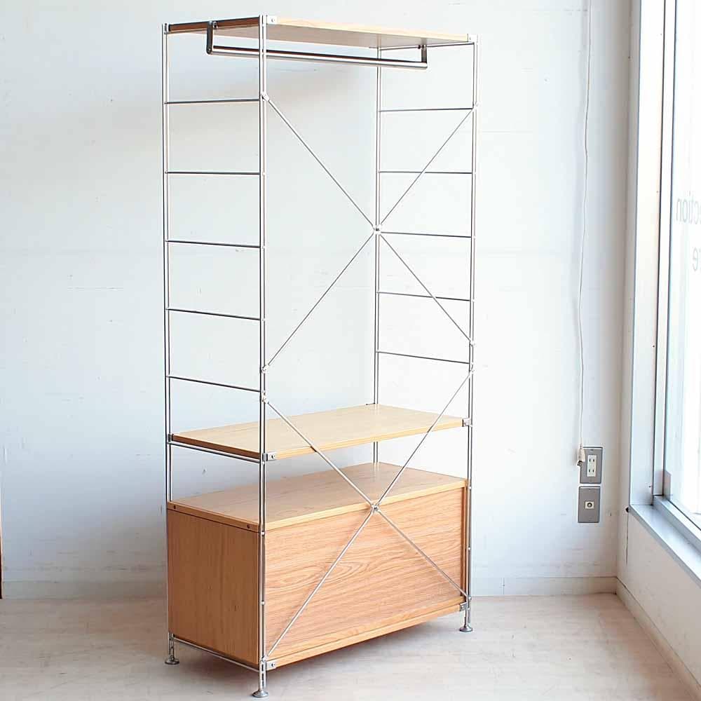 無印良品/MUJI オーク材 ステンレスユニットシェルフ ZR24335