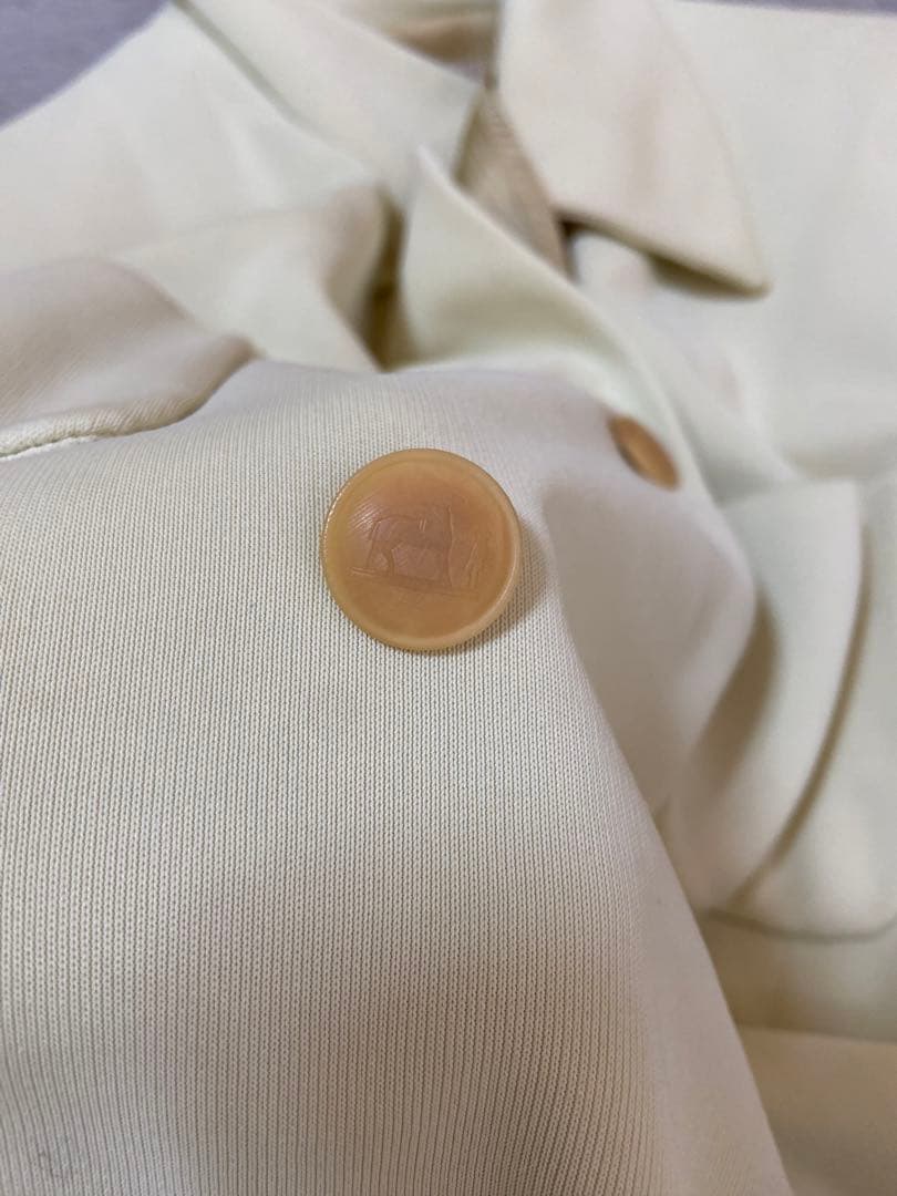 HERMES エルメス　クリーム色 ダブルブレストジャケット 36 中古