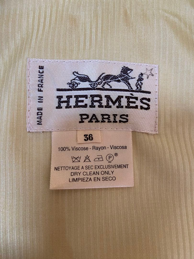 HERMES エルメス　クリーム色 ダブルブレストジャケット 36 中古
