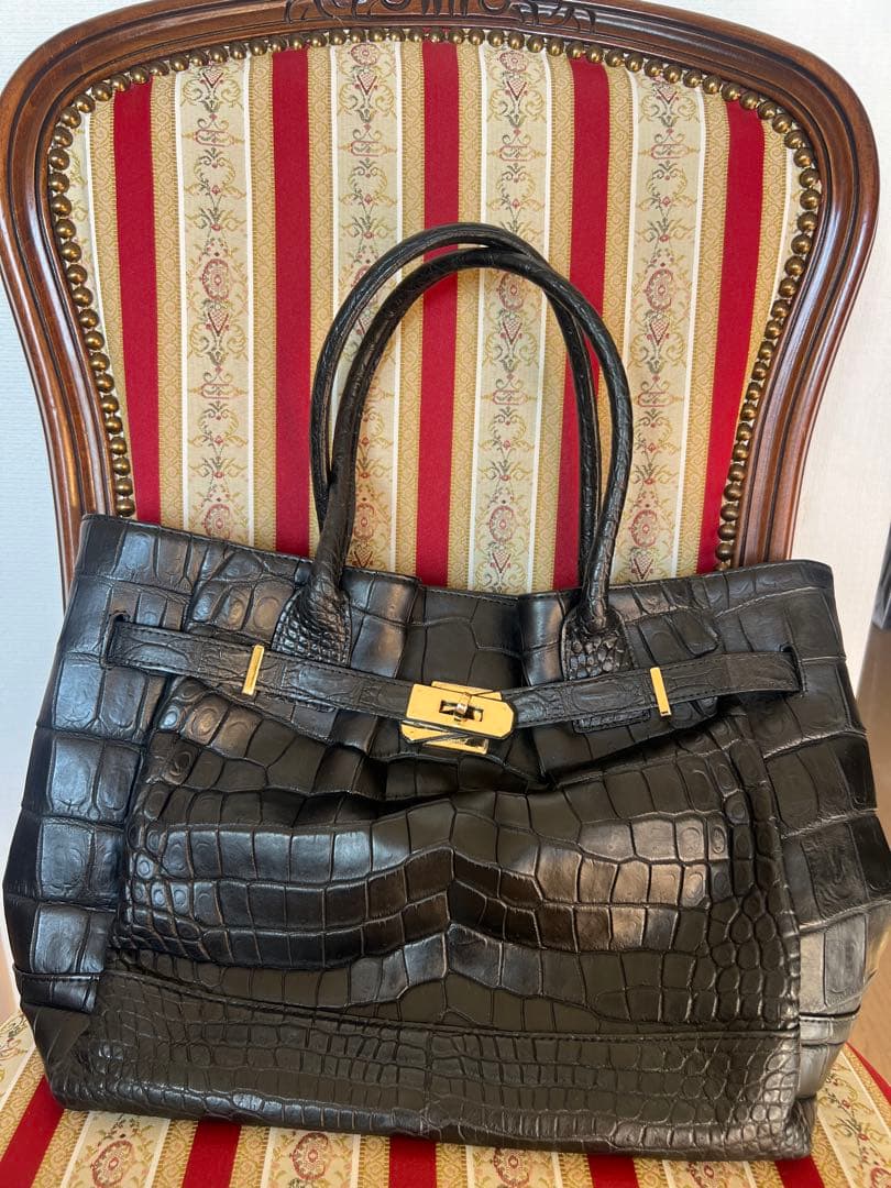 Leather Jewels ブラックトートバッグ