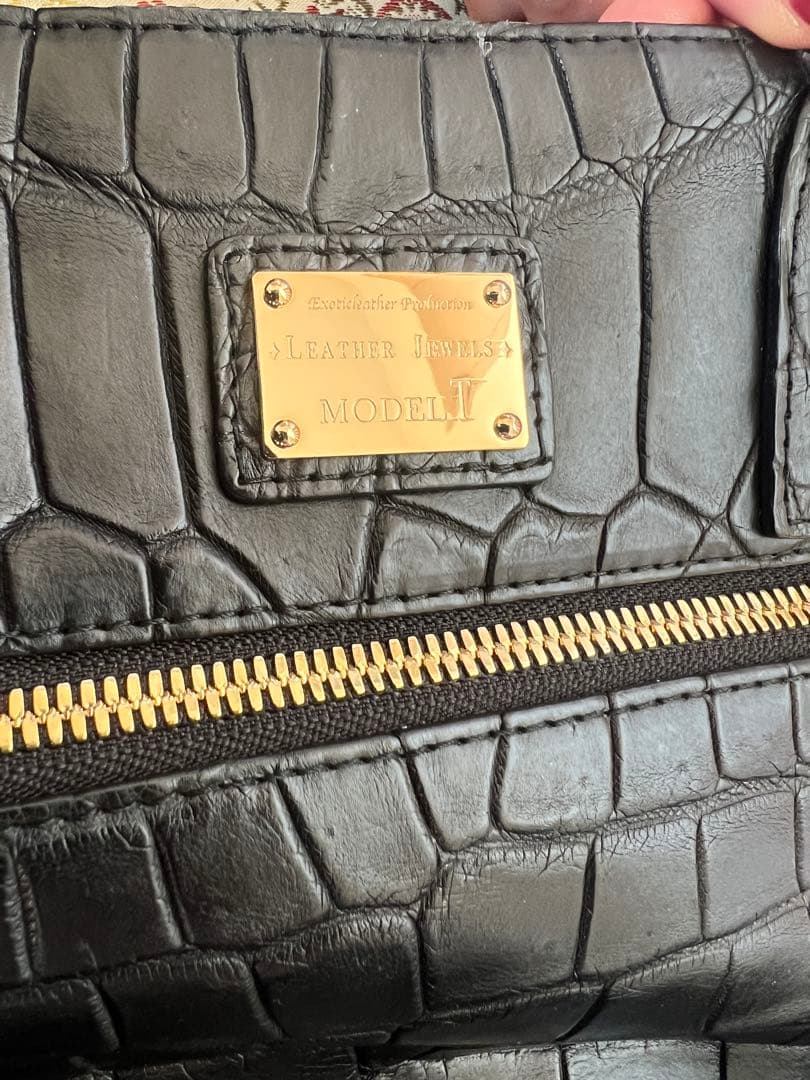 Leather Jewels ブラックトートバッグ