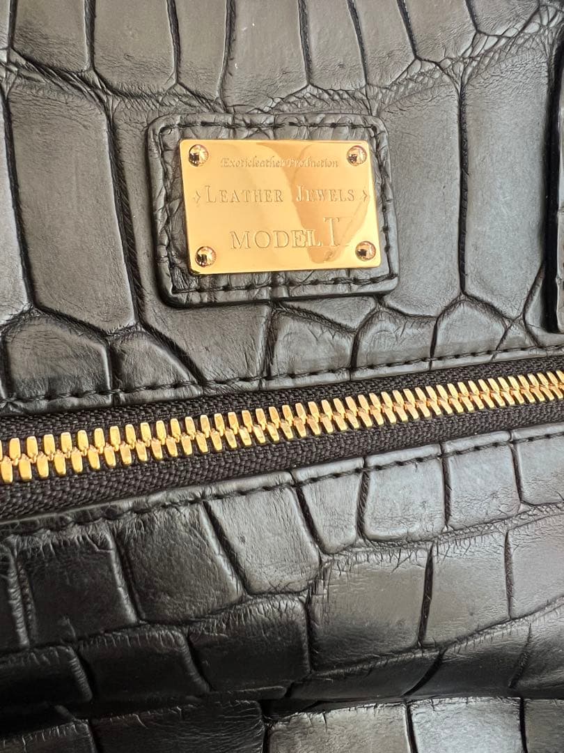 Leather Jewels ブラックトートバッグ