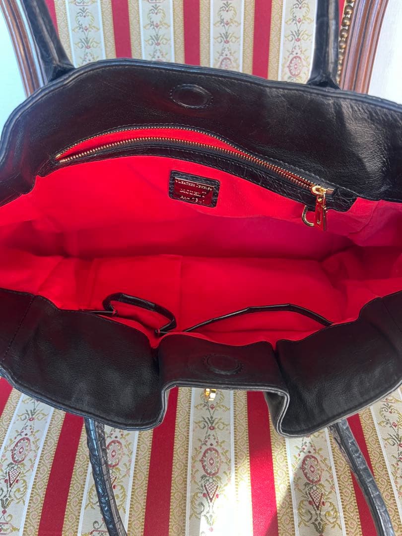 Leather Jewels ブラックトートバッグ