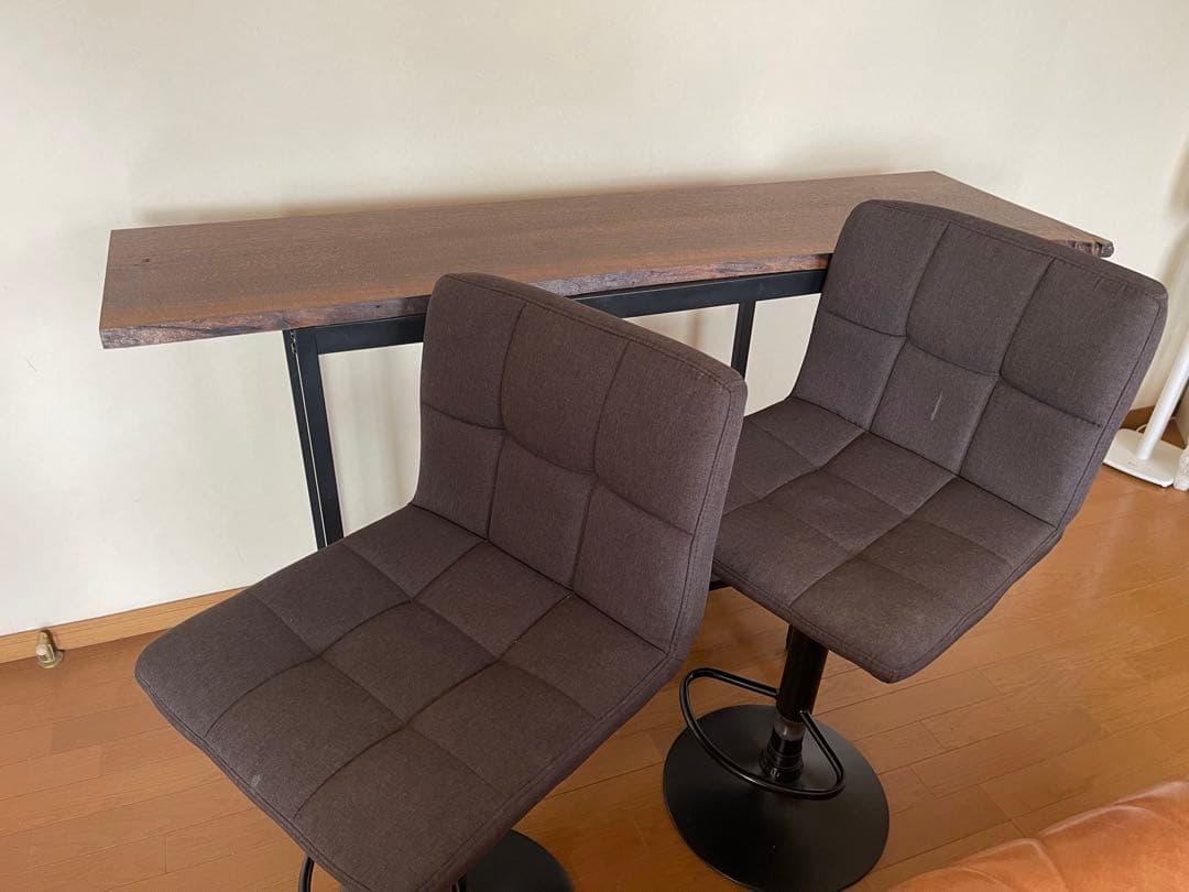 ウォールナット　カウンターテーブル&チェア