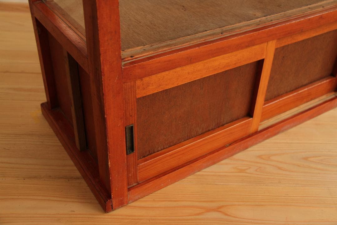 ガラス棚　デイズプレイ棚　店舗什器　棚　木製アンティーク　高さ約90㎝