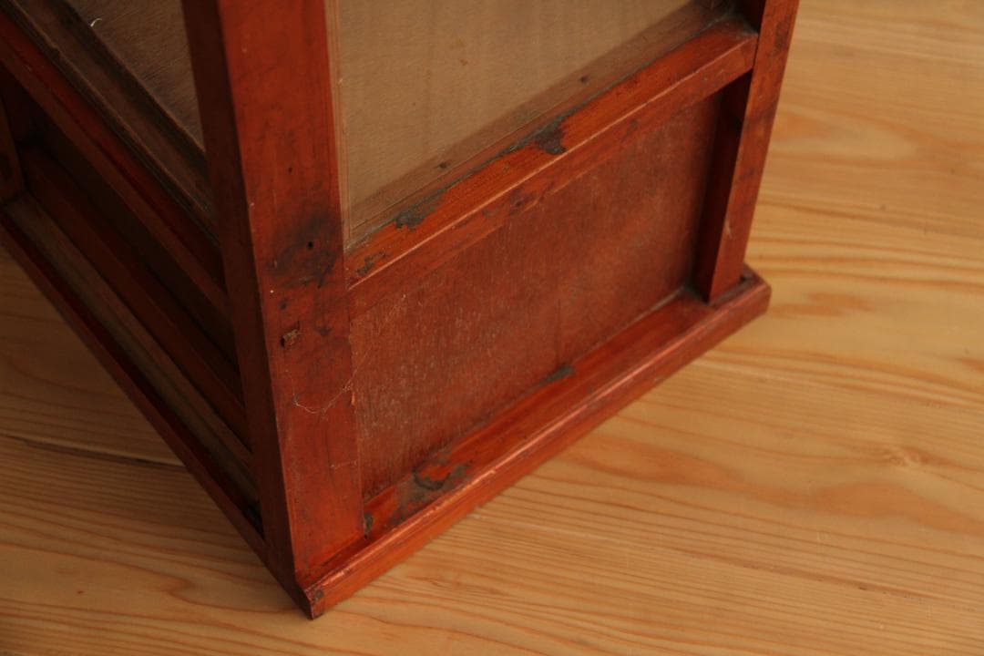 ガラス棚　デイズプレイ棚　店舗什器　棚　木製アンティーク　高さ約90㎝