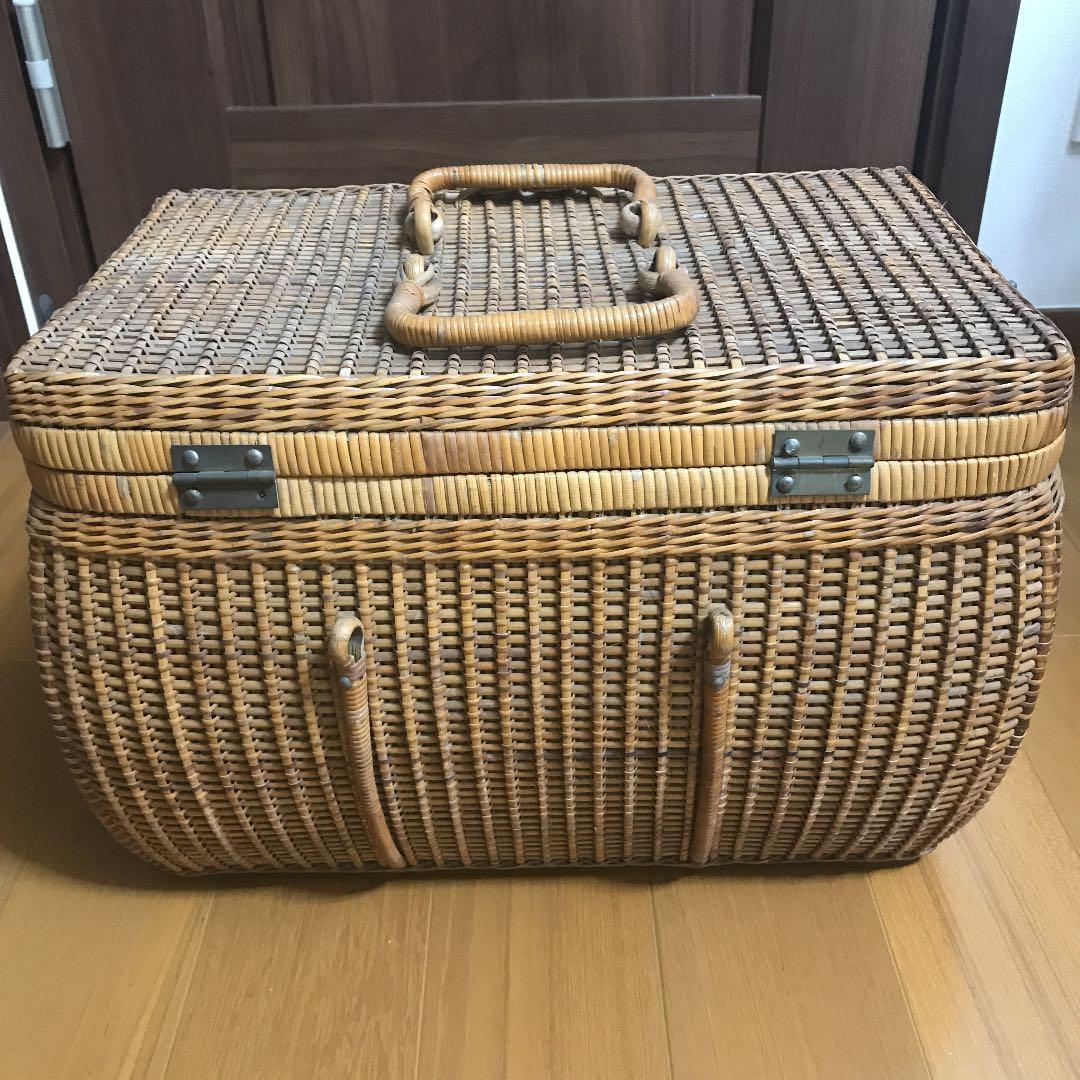 大正かご ピクニックバスケット 煎茶籠 カゴ レトロ 古道具 アンティーク