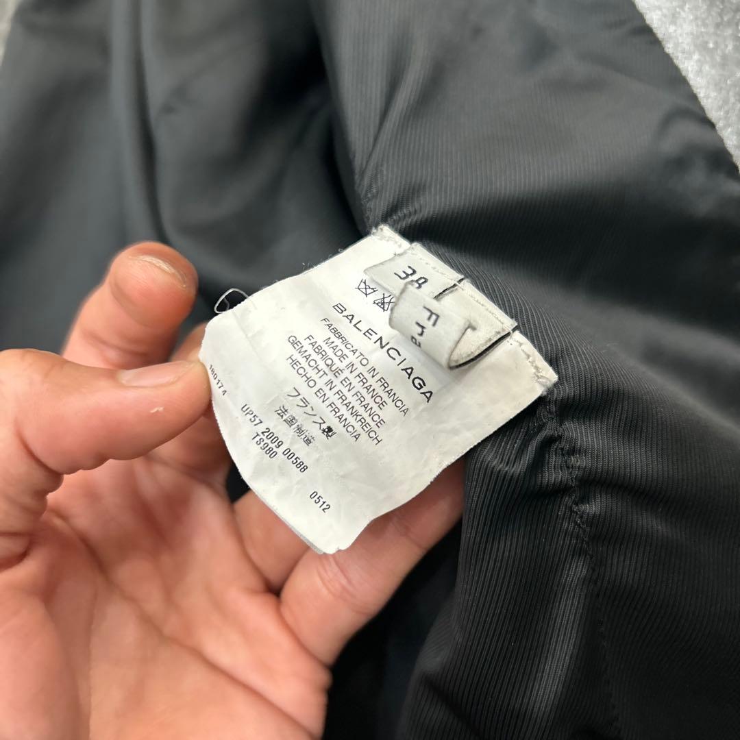 00s ニコラ期 BALENCIAGA / シルバー レザー ダブル ライダース