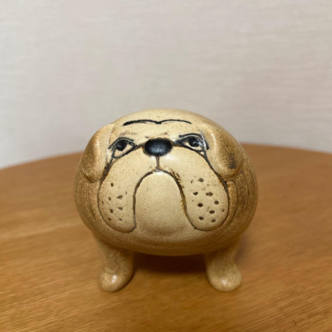 リサラーソン ブルドッグ　陶器置物