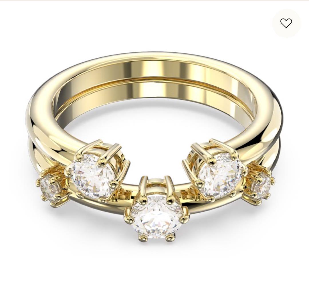 スワロフスキー　コンステラダブルリング　ゴールド　52