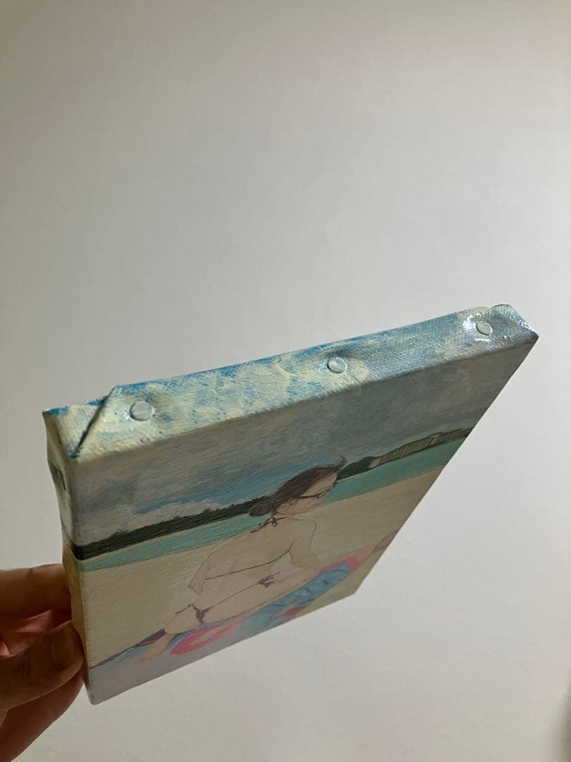 絵　絵画　アート　人物画　海　沖縄　ビーチ　日光浴　インテリア　癒し　セクシー