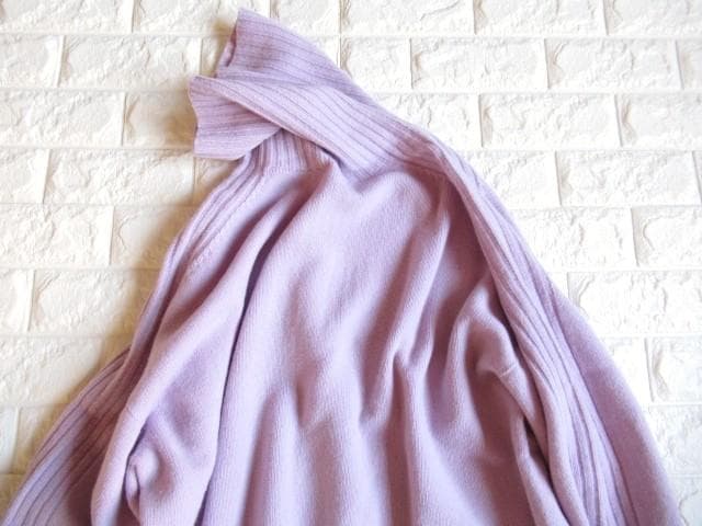 ガリャルダガランテ 上質 ホールガーメント タートル ロングニット パープル