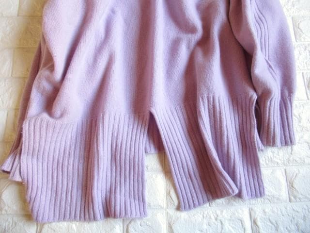 ガリャルダガランテ 上質 ホールガーメント タートル ロングニット パープル
