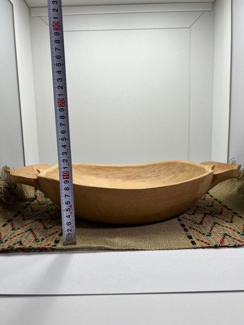 アイヌ美術蒐集家のコレクション品 20世紀 木地刳抜 木彫ニマ(深皿)民族芸術