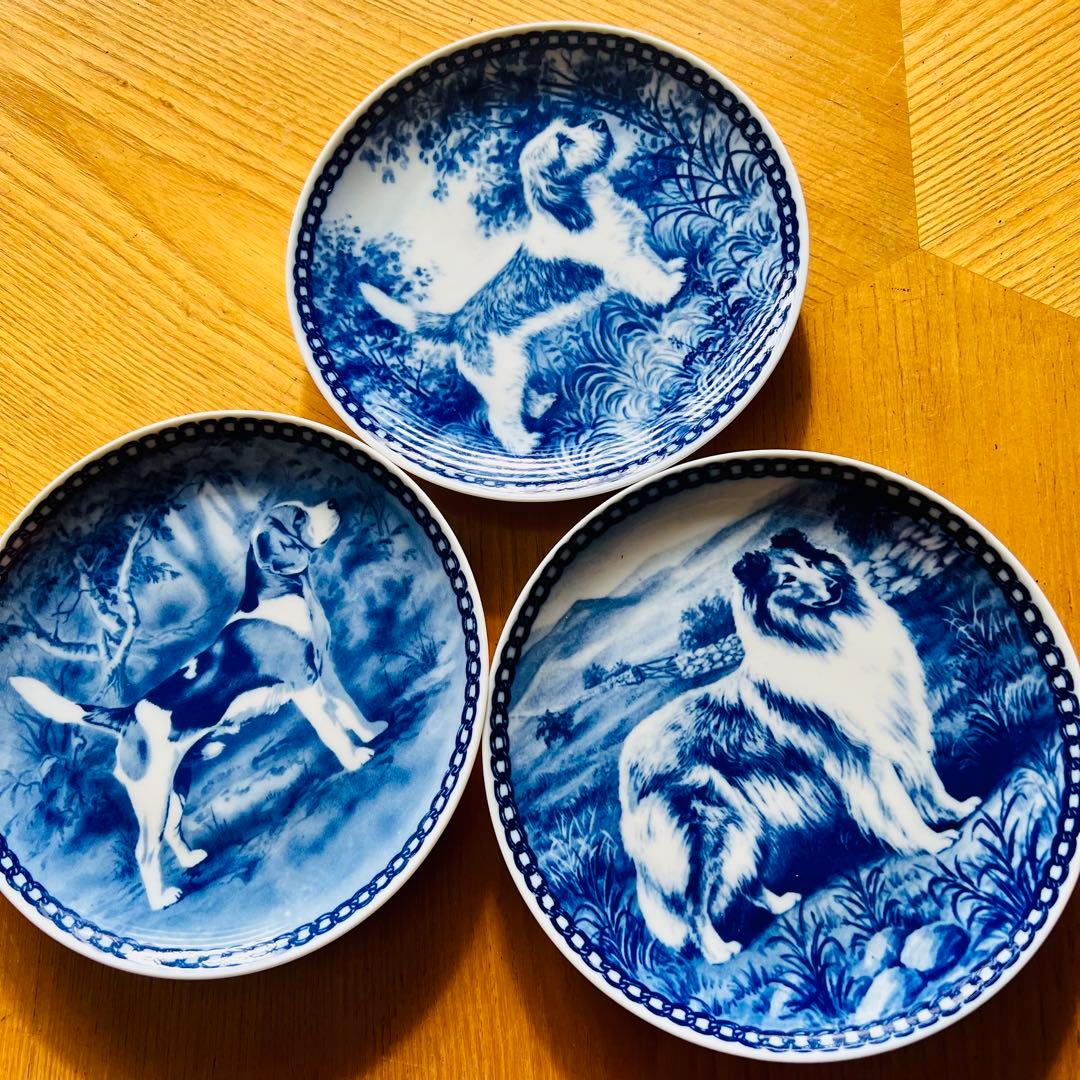⭐️美品✨希少品❗️北欧 トーブ スヴェンセン/犬の飾り皿3枚セット❗️オマケ付き❗️