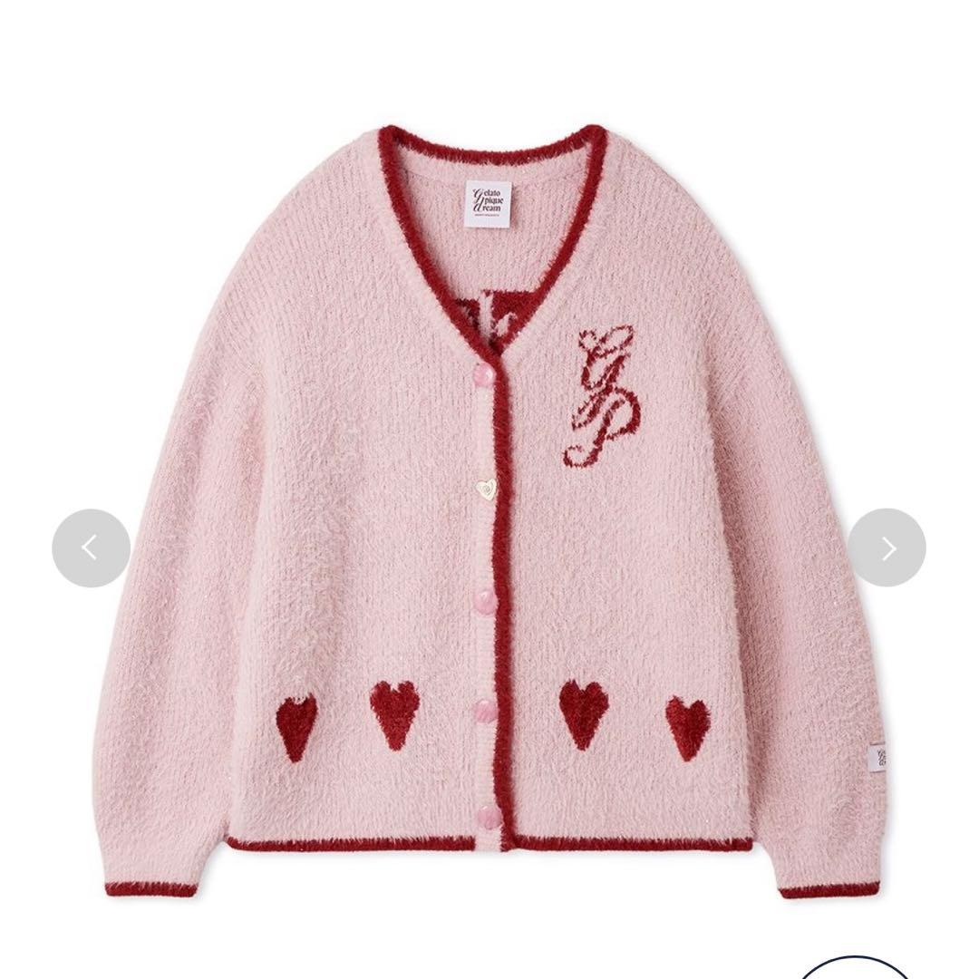 gelato pique ラメフェザーカーディガン PNK