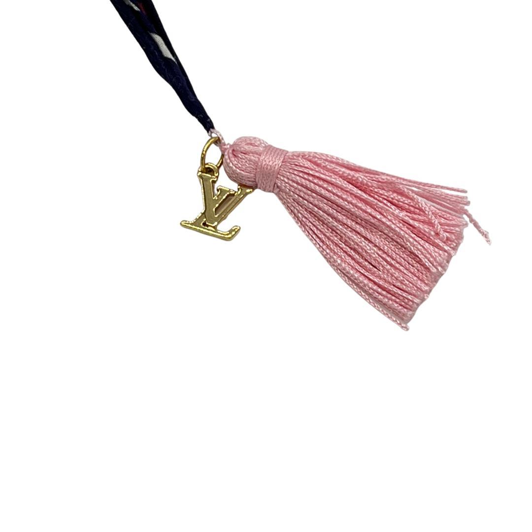 ルイヴィトン LV フローラル柄 スカーフ 三角ストール タッセル付