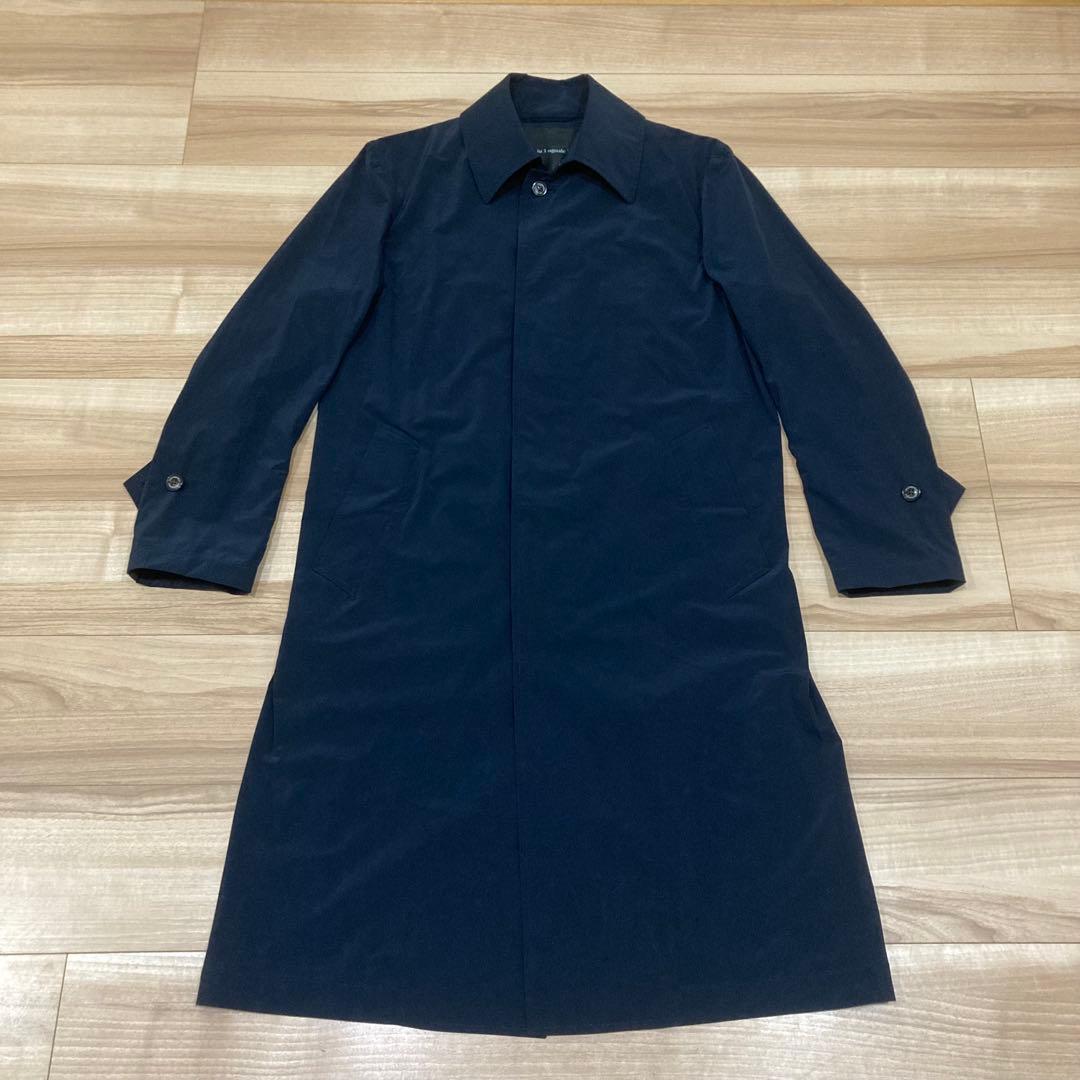 1piu1uguale3 ステンカラーコート Ⅳ ネイビー ストレッチナイロン