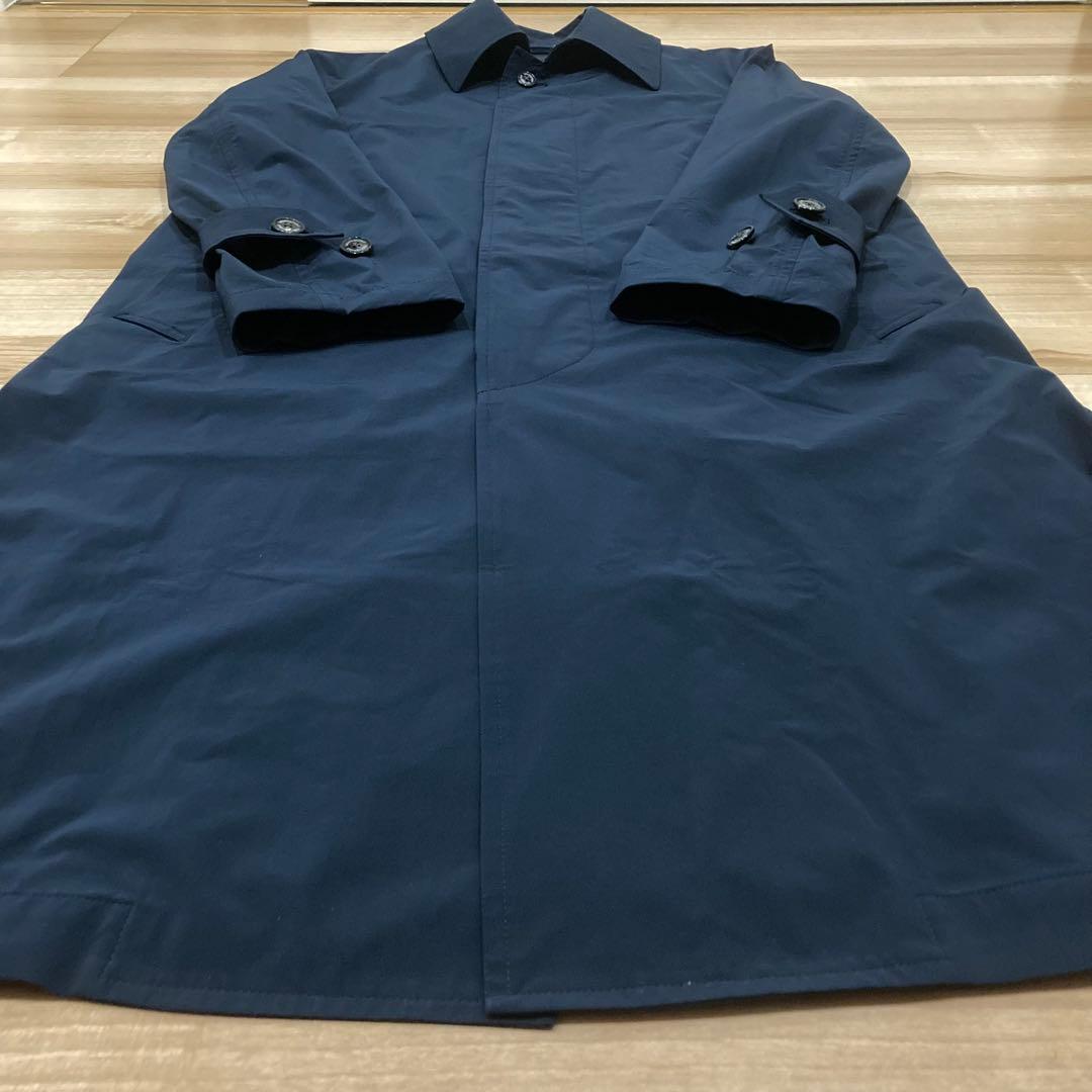 1piu1uguale3 ステンカラーコート Ⅳ ネイビー ストレッチナイロン