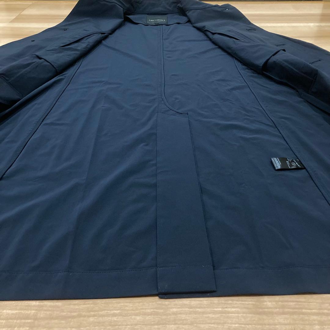 1piu1uguale3 ステンカラーコート Ⅳ ネイビー ストレッチナイロン