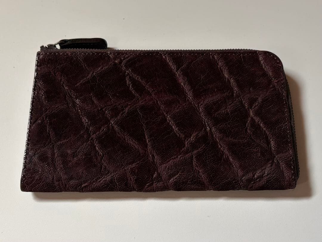 three2four LIZ L字ジップ 象革ボルドー