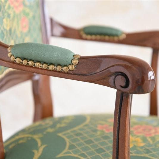イタリア製チェア 花柄グリーン