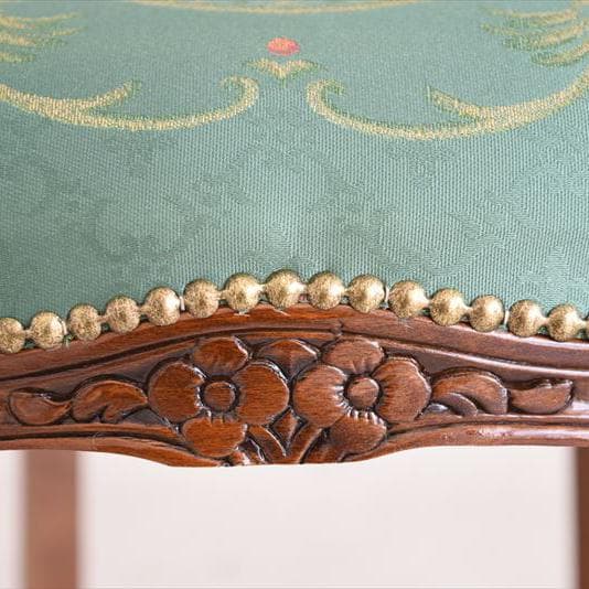 イタリア製チェア 花柄グリーン