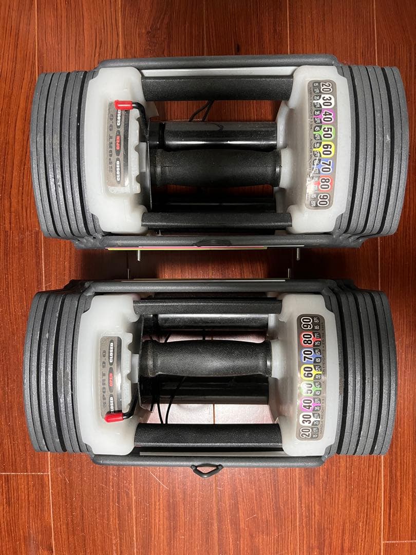 【セット販売のみ】可変式ダンベル 10-90ポンド 2個セットB