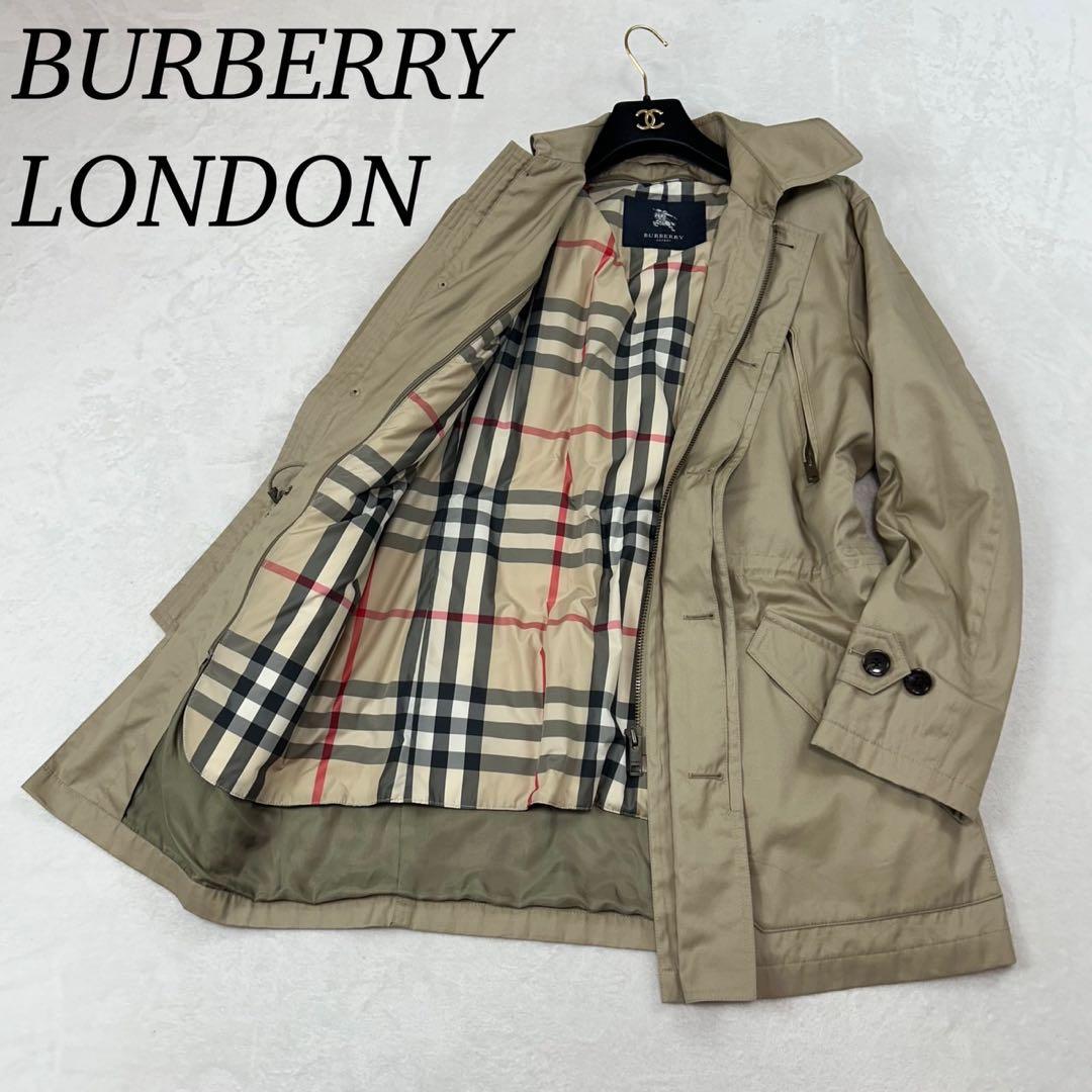 J481 美品 L バーバリーロンドン ライナー付き ステンカラーコート メンズ