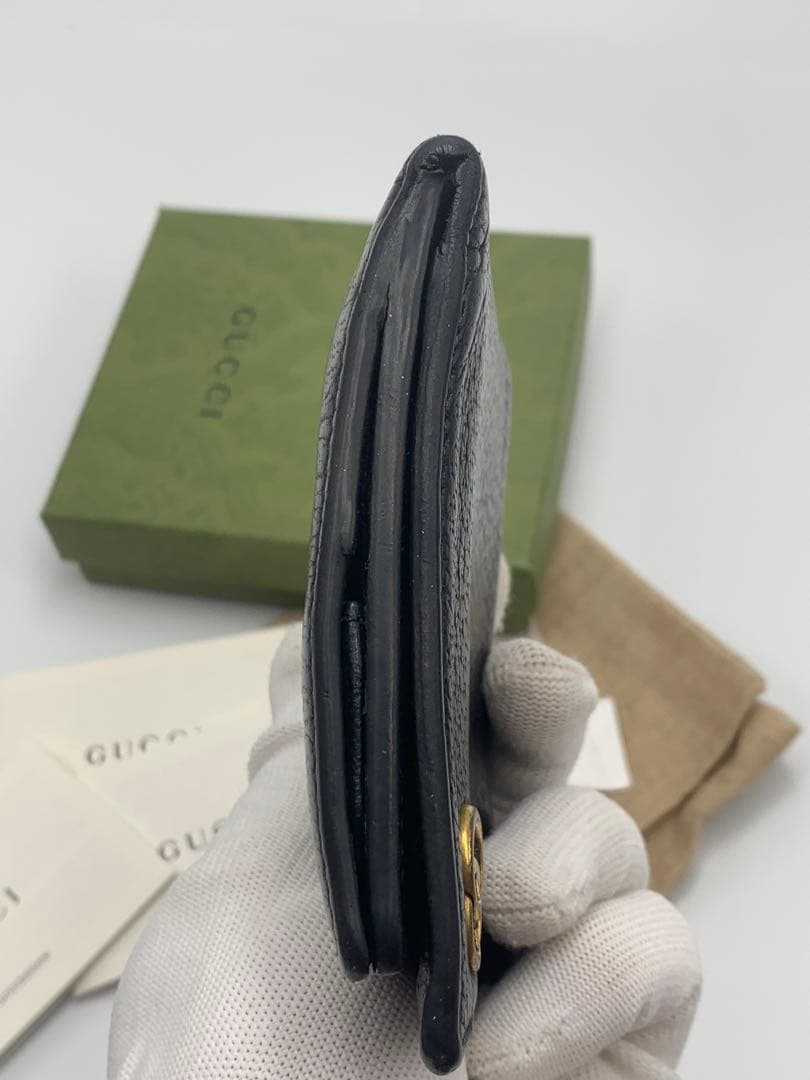 グッチ　二つ折り財布　小銭入れ　ケース　マーモント　ブラック P55