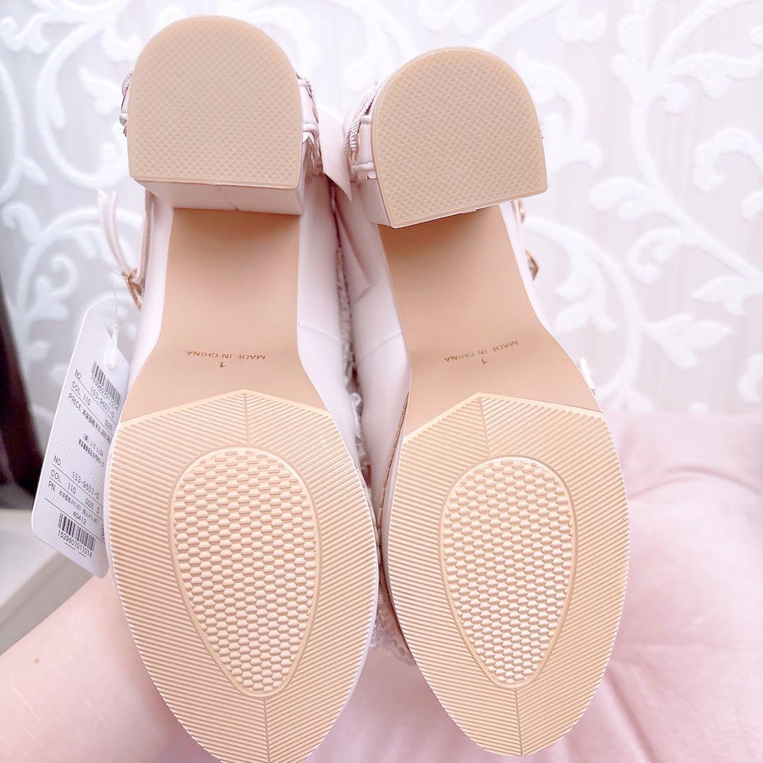 LIZLISA トゥシューズライクフリルリボンパンプス