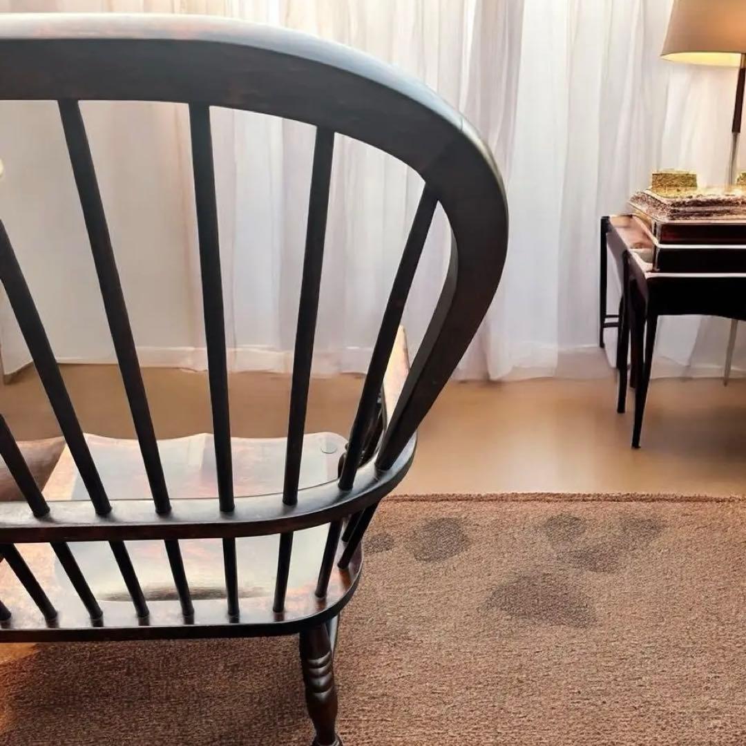 松本民芸家具 #513 長ウィンザーチェア 和モダン ベンチ 三人掛