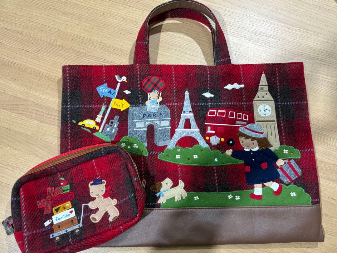 Familiarファミリア×チェスティ　コラボ デニムバッグ&ポーチ