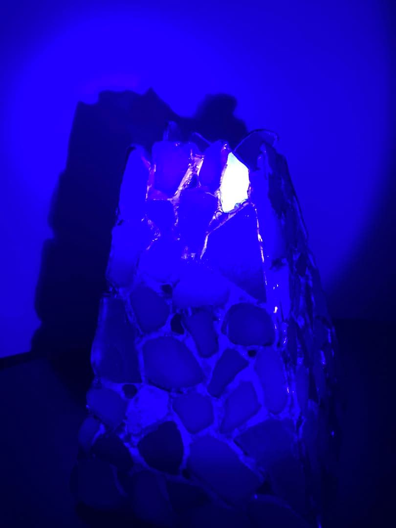 キャンドルホルダー　ステンドグラス　シーグラス　シー陶片　ウランガラス